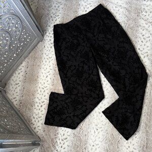 Donna Ricco black sparkly lace pants size 8 petite dark feminine witchy glam